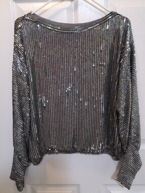 Vintage Sequin Elegant Long Sleeve Top